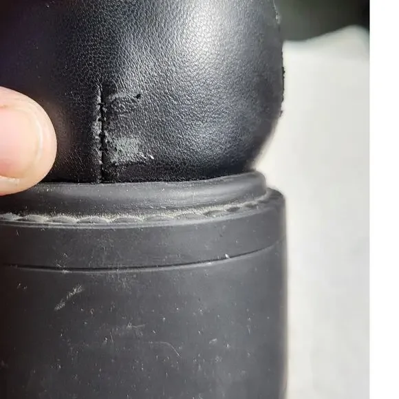 COACH black leather Leah loafers  lug sole and a C logo accent womens size 10 - Picture 7 of 7